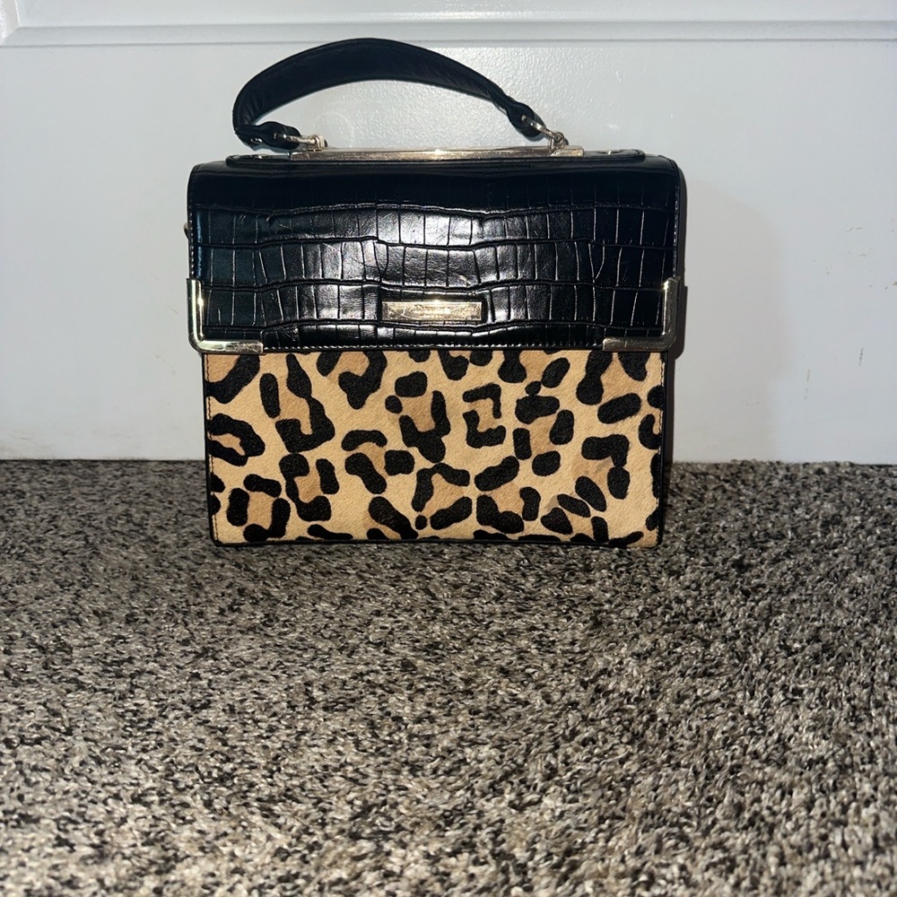 NEW Dune London Black and Leopard Print Satchel